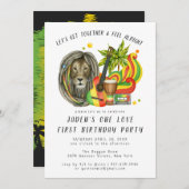 One Love First Birthday Party Invitation (Devant / Derrière)