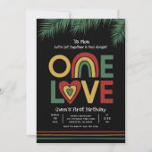One Love First Reggae Invitation Anniversaire (Devant)