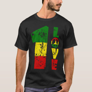 One Love Jamaica Rasta Reggae Music Caribbean Pri T-shirt