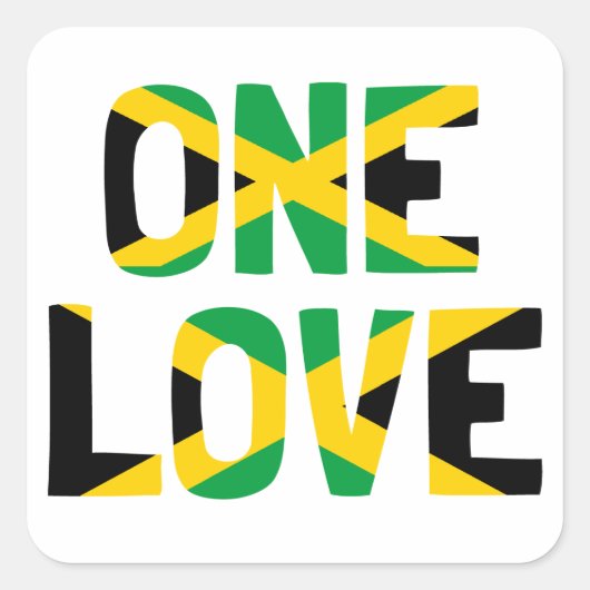 One Love Jamaican Flag Sticker (Voorkant)