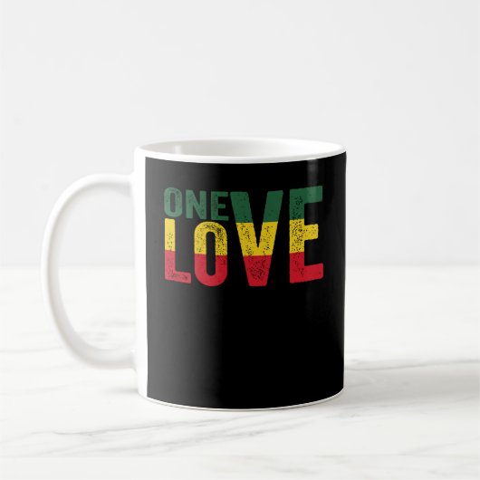 One Love Jamaican Rasta Reggae Koffiemok (Links)