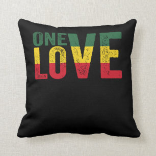 One Love Jamaican Rasta Reggae Kussen