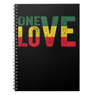 One Love Jamaican Rasta Reggae Notitieboek