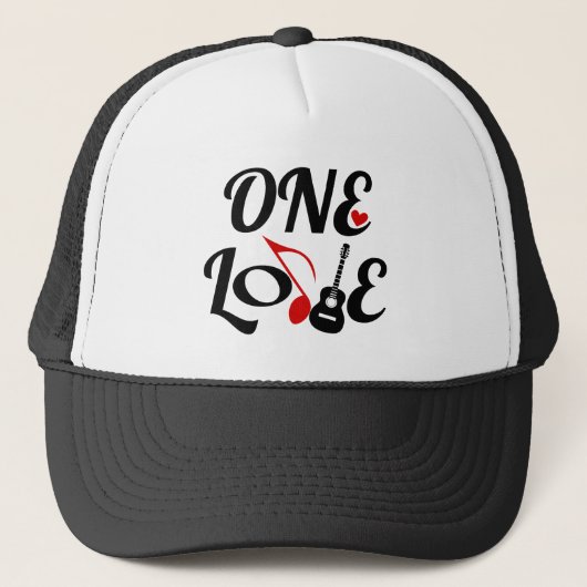 One Love Music Trucker Hat Trucker Pet (Voorkant)