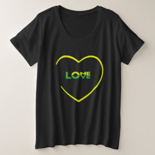 One Love One Heart Jamaicaanse vlag kleurt voor-ac Grote Maat T-shirt