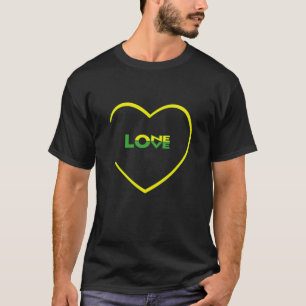 One Love One Heart Jamaicaanse vlag kleurt voor-ac T-shirt