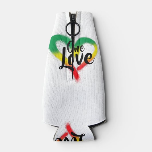 One Love One Heart Reggae Vibes Flesjeskoeler (Achterkant)