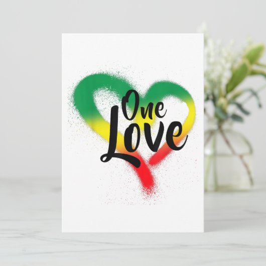 One Love One Heart Reggae Vibes Kaart (Staand voorkant)