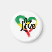 One Love One Heart Reggae Vibes Magneet (Voorkant)