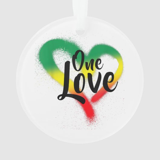 One Love One Heart Reggae Vibes Ornament (achterkant)