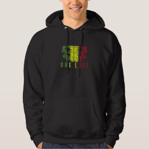 One Love Palm Tree Reggae Muziek Rasta Hoodie