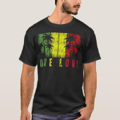 One Love Palm Tree Reggae Muziek Rasta T-shirt (Voorkant)