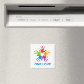 One Love Rainbow Hands Magnet Magneet (Insitu (Vaatwasser))
