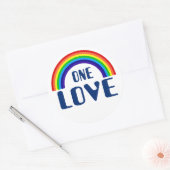 One Love Rainbow Ronde Sticker (Envelop)