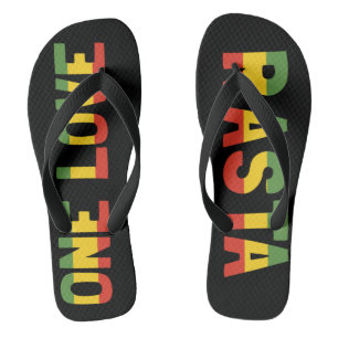 One Love Rasta Jamaican Teenslippers