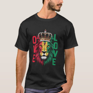 One Love Rasta Leeuw Jamaicaanse Trots Reggae Afri T-shirt