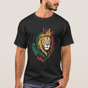 One Love Rasta Leeuw Jamaicaanse Trots Reggae Afri T-shirt