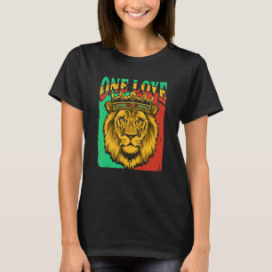 One Love Rasta Leeuw Jamaicaanse Trots Reggae Afri T-shirt
