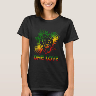 One Love Rasta Reggae Lion Judah Jamaica Roots T-shirt
