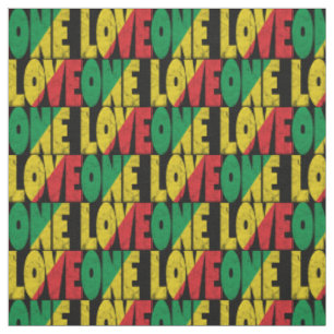One Love Rasta Reggae Typografische Print Stof