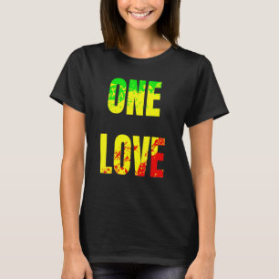 One Love Rastafari Kleuren voor Vrede Reggae T-shirt