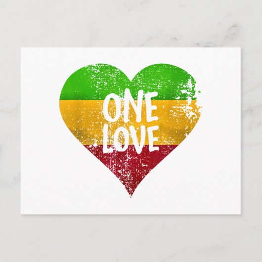 One Love Rastafari T-shirt Jamaica Retro G Feestdagenkaart (Voorkant)