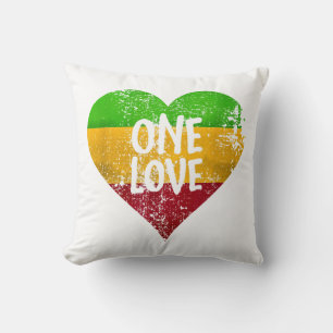 One Love Rastafari T-shirt Jamaica Retro G Kussen