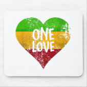 One Love Rastafari T-shirt Jamaica Retro  G Muismat (Voorkant)