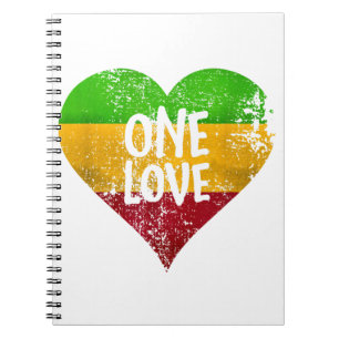 One Love Rastafari T-shirt Jamaica Retro  G Notitieboek