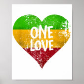 One Love Rastafari T-shirt Jamaica Retro G Poster (Voorkant)