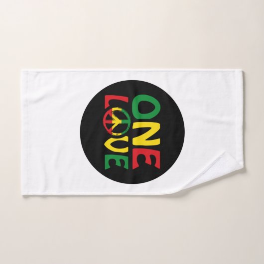 One Love, Reggae design (Serviette à main)