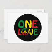 One Love, Reggae Design Briefkaart (Voorkant / Achterkant)