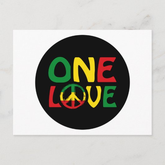 One Love, Reggae Design Briefkaart (Voorkant)