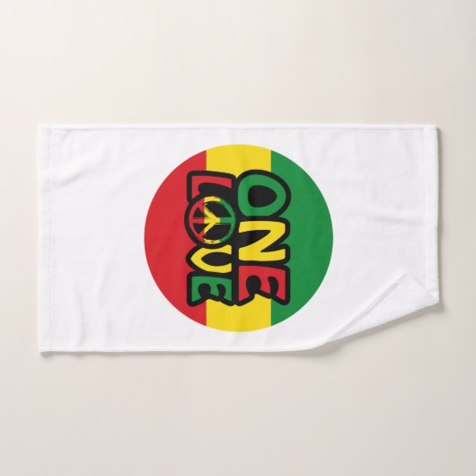 One Love, Reggae design met reggae-kleuren Handdoek (Handdoek)