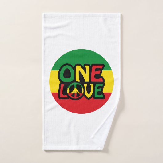 One Love, Reggae design met reggae-kleuren Handdoek (Handdoek)