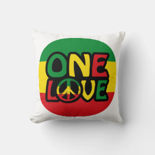 One Love, Reggae design met reggae-kleuren Kussen