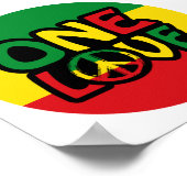One Love, Reggae design met reggae-kleuren Poster (Hoek)
