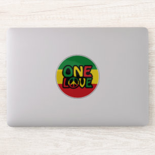 One Love, Reggae design met reggae-kleuren Sticker