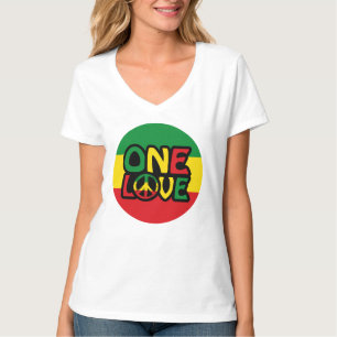 One Love, Reggae design met reggae-kleuren T-shirt