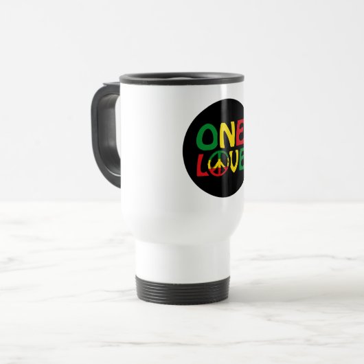 One Love, Reggae Design Reisbeker (Voorkant links)