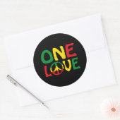 One Love, Reggae design Ronde Sticker (Envelop)