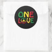 One Love, Reggae design Ronde Sticker (Tas)