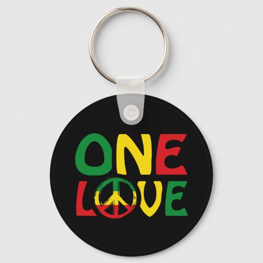One Love, Reggae Design Sleutelhanger (Voorkant)