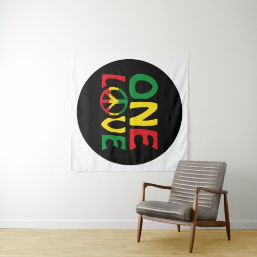 One Love, Reggae design Wandkleed (In Situ (horizontaal))