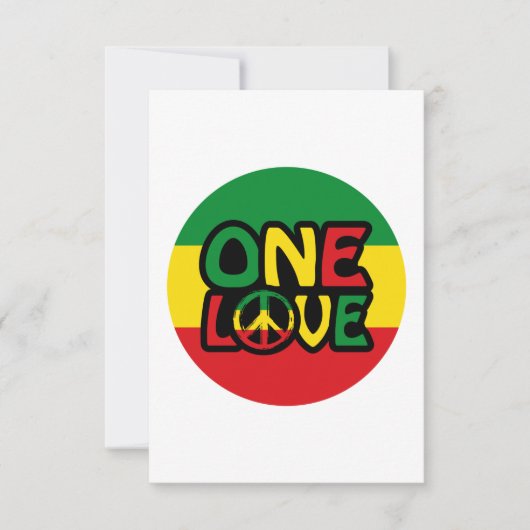 One Love, Reggae design with reggae colors Kaart (Voorkant)