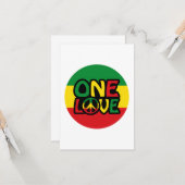 One Love, Reggae design with reggae colors Kaart (Voorkant / Achterkant in situ)