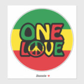 One Love, Reggae design with reggae colors Sticker (Vel)