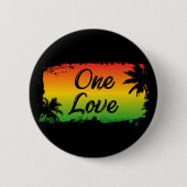 One Love Reggae Music Ronde Button 5,7 Cm (Voorkant)