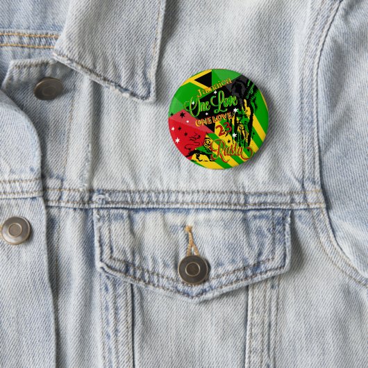 One Love Reggae Party Button (In situ)