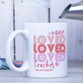 One Love Teacher Roze Moderne Gepersonaliseerde Na Koffiemok